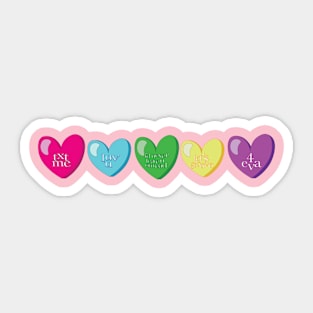 candy hearts Sticker